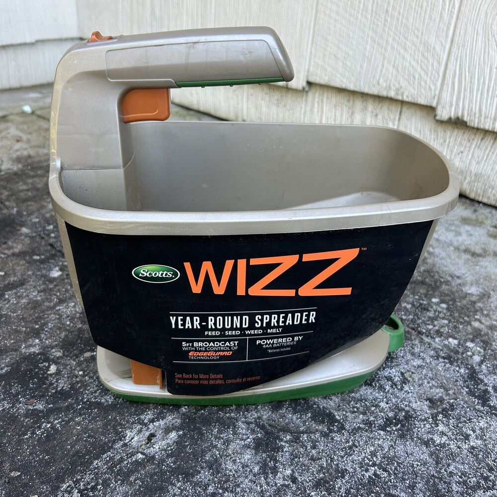 Scotts Wizz Hand-Held Spreader:Battery-Operated Lawn&Garden Fertilizer Spreader